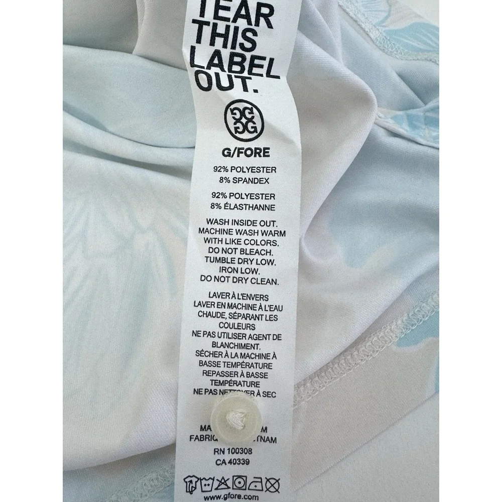 NWT G/Fore Stamped Floral Jersey Golf Polo Shirt Beige/ Stone Size XXL $120 - Picture 9 of 12